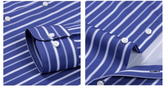 Camisa Estampada Digital a Rayas con Cuello Solapa - Manga Larga para Hombre - Image 23