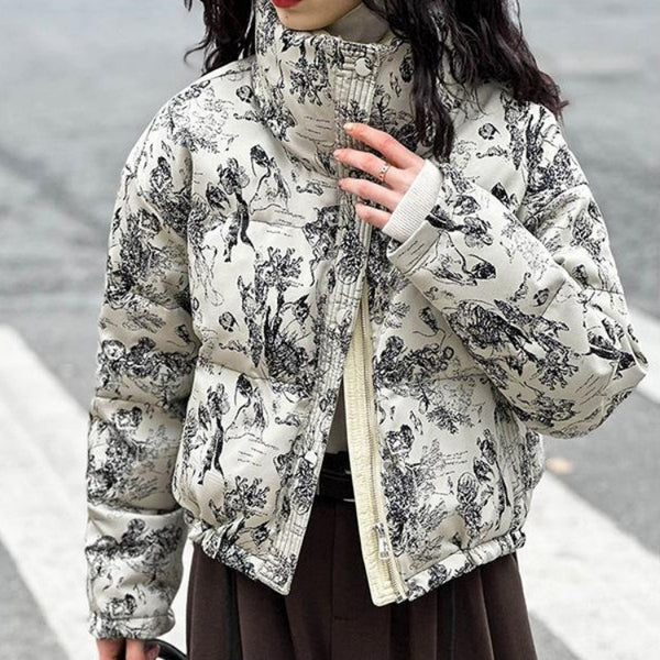 Abrigo Acolchado Suelto de Algodón para Mujer - Estilo Casual