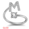 26 Letter English Rings Jewelry Dorado M Opening adjustable
