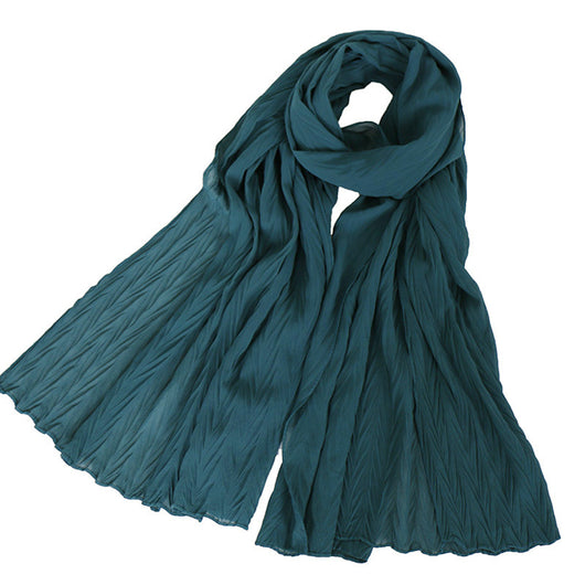 Pañuelo Femenino de Algodón Arrugado en Colores Sólidos - Image 8