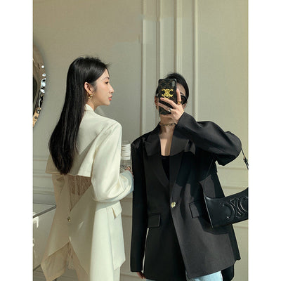Traje Elegante para Mujer con Espalda Hueca y Encaje Estilo Coreano - Image 5
