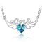 Crystal Heart Necklace-Love Wing Angel Sea Azul