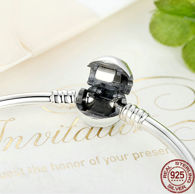 Pulsera de Plata de Ley 925 Estilo Serpiente para Abalorios DIY - Image 4