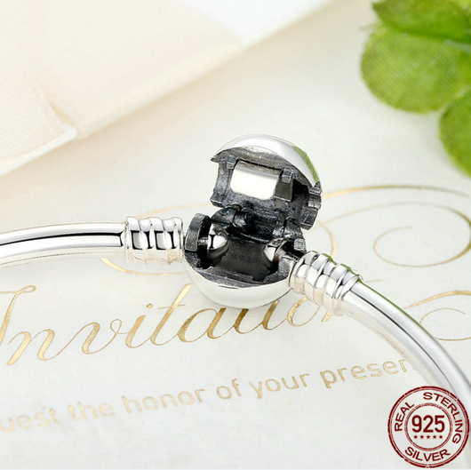 Pulsera de Plata de Ley 925 Estilo Serpiente para Abalorios DIY - Image 4