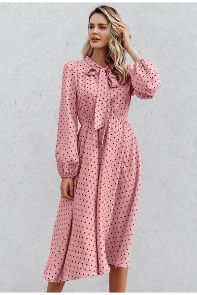 Vestido Rosa con Lunares para Mujer - Image 2