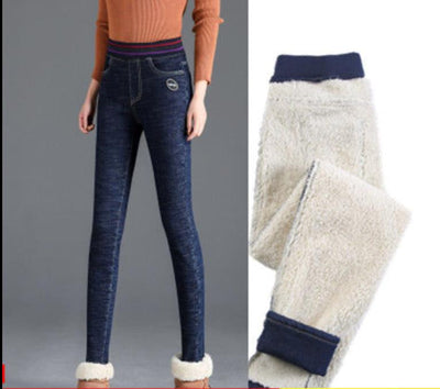 Pantalones Jeans Cálidos con Forro Polar y Cintura Elástica - Image 13