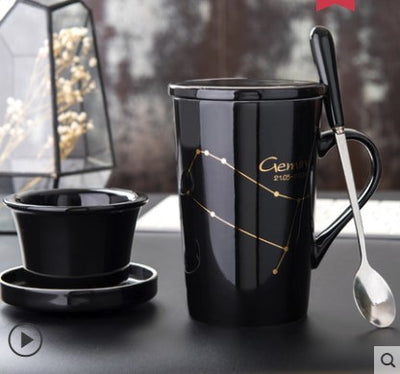Taza de Cerámica Creativa con Tapa, Cuchara y Filtro para Té - Image 7