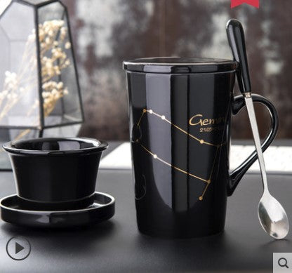 Taza de Cerámica Creativa con Tapa, Cuchara y Filtro para Té - Image 7