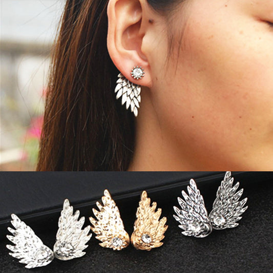 Aretes de Alas de Ángel con Diamantes