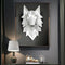 Escultura Abstracta de Cabeza de Lobo 3D - Decoración de Resina Artesanal para Pared