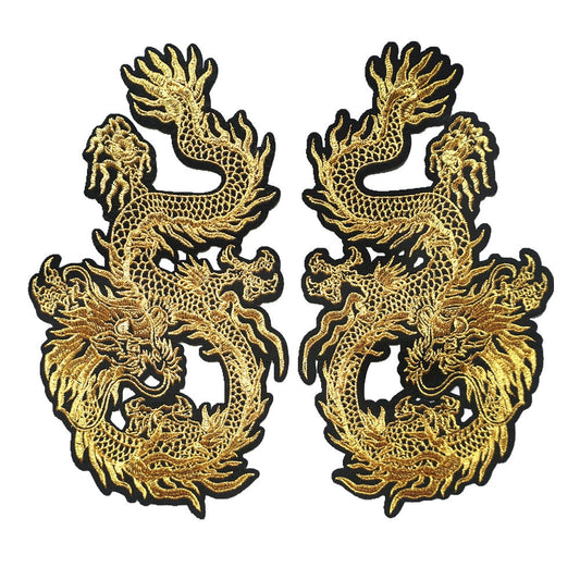 Accesorios de Bordado de Dragón Dorado de Buena Suerte