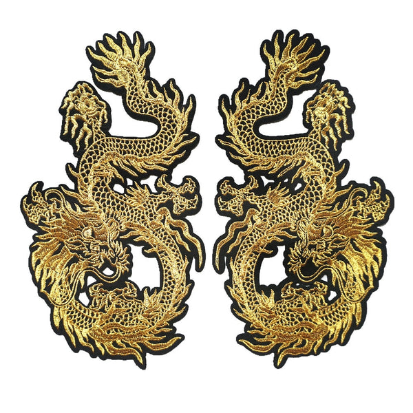 Accesorios de Bordado de Dragón Dorado de Buena Suerte