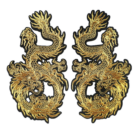 Accesorios de Bordado de Dragón Dorado de Buena Suerte