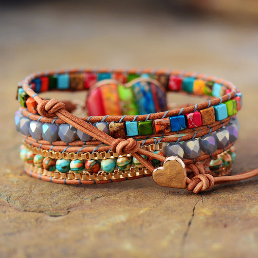 Pulsera Tejida a Mano en Piedra Imperial Natural - Image 5
