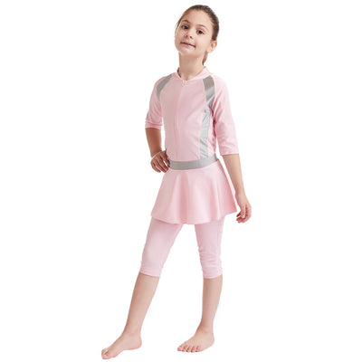 Traje de Baño Infantil Clásico de Color Sólido - Image 13