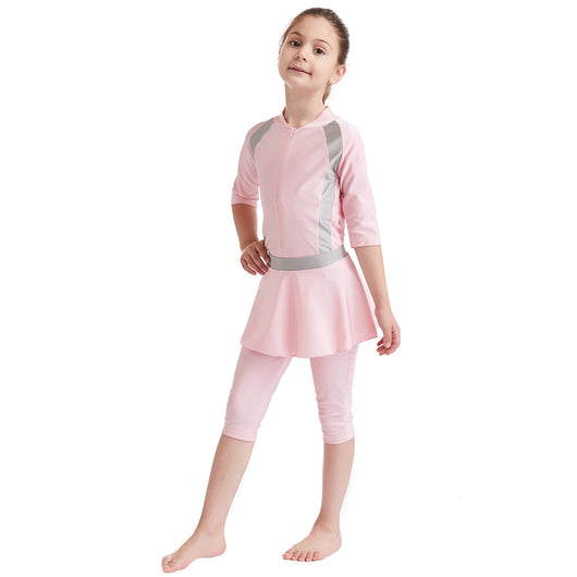 Traje de Baño Infantil Clásico de Color Sólido - Image 13