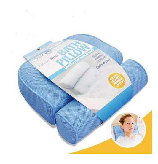Almohada de Baño con Ventosas Antideslizantes - Masaje y Soporte Cervical