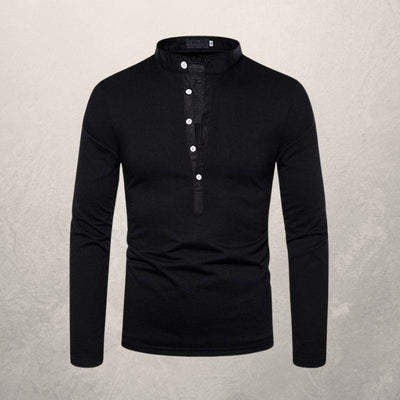 Playera Casual de Manga Larga con Botones Decorativos para Hombre - Image 2