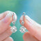 Stud Earrings Four-leaf Clover Personality Super Fairy Ear Hooks Blanco