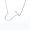 Fabulous Rose Dorado Plated Stainless Steel Initial Letter Pendant Necklace Plateado J
