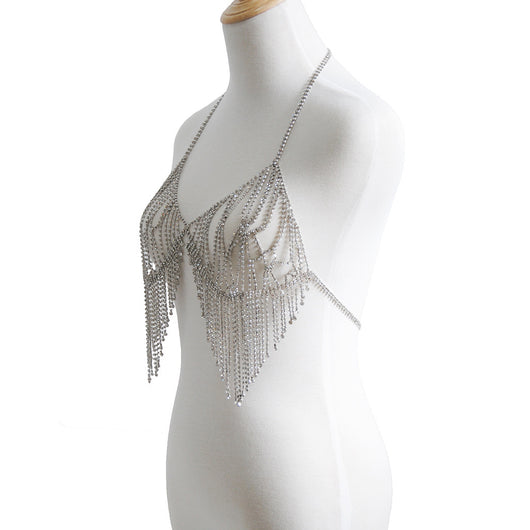 Bikini con Cadena de Cristales y Flecos - Image 6