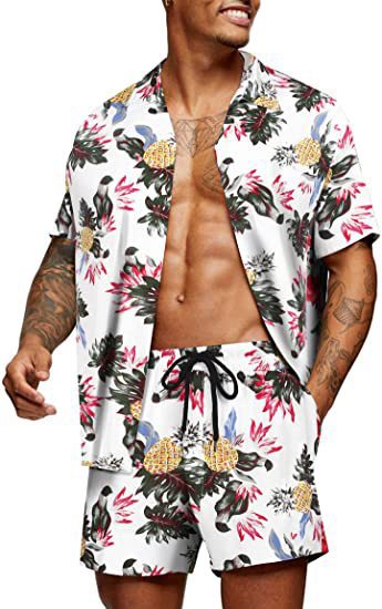 Conjunto de Camisas Estampado Floral Hawaiano para Jóvenes