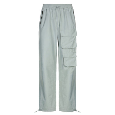 Pantalón Overol Cintura Alta con Bolsillos - Estilo Casual Recto - Image 3