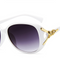 2021 new fashion fox head sunglasses ladies big box sunglasses Real white