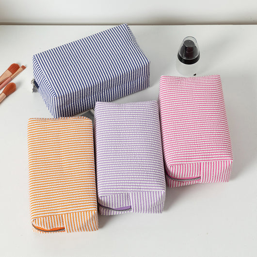 Bolsa de Cosméticos de Viaje con Rayas Bordadas - Image 21
