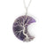 Natural Crystal Moon Pendant Morado