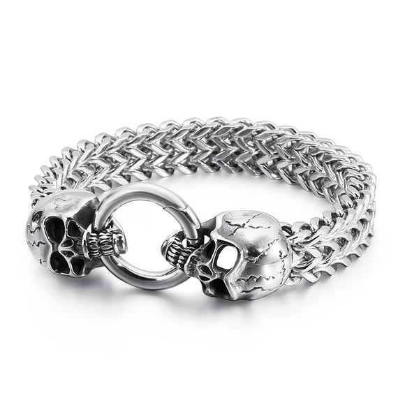 Pulsera de Acero Titanio Calavera Dominante