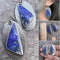 Aretes Triángulo Geométrico Azul Marino en Esmalte
