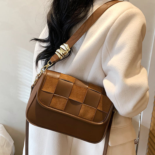 Bolso Bandolera Cuadrado Pequeño Textura Tejida Mate Otoño Invierno - Image 13