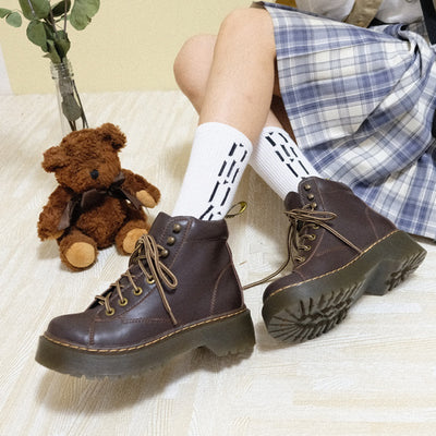 Botas Martin Estilo Harajuku con Suela Gruesa - Diseño Retro Kawaii