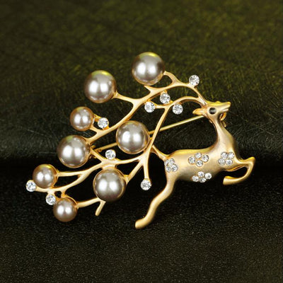 Broche de Pecho Hoja de Árbol Coral Perlado - Image 3