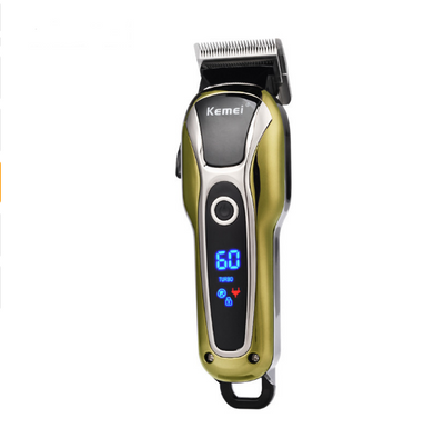 Professional Kemei hair clipper, electric shaver, and ornate gold beard trimmer with guide combs, cleaning brush, USB cable, and oil. - Image 5