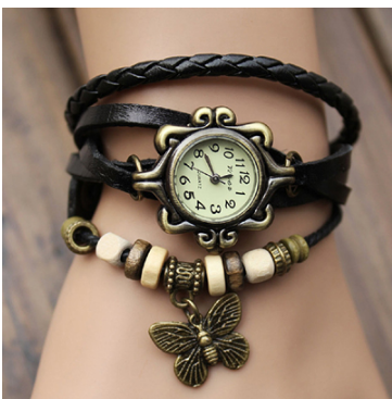 Reloj Pulsera de Cuero Vintage Multicapa