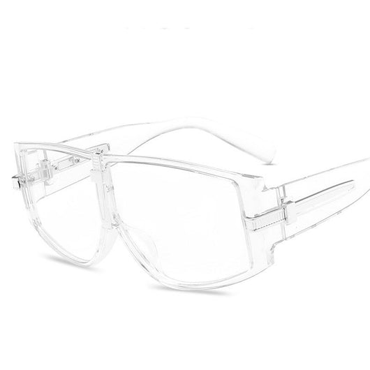 Black large square frame sunglasses with dark lenses and silver-tone accents on the temples and bridge. - Image 10