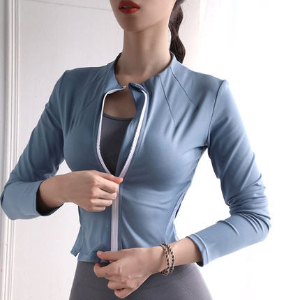 Chaqueta de entrenamiento elástica transpirable de secado rápido para yoga y running - Image 13