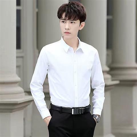 Camisa Blanca Manga Larga Slim Fit para Hombre - Versátil y Elegante - Image 6