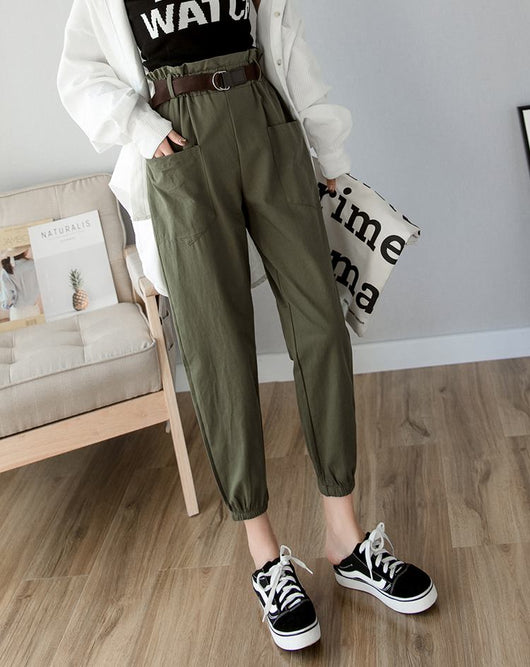 Pantalones Harem Cropped Sueltos - Image 7