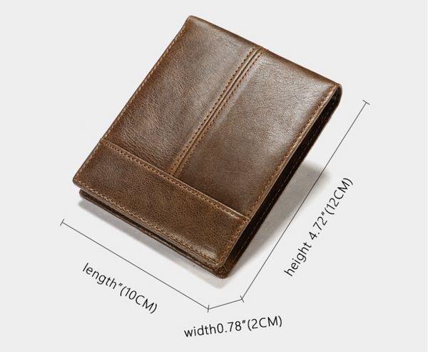 Billetera Corta de Cuero Genuino para Hombre - Portacédulas y Tarjetas