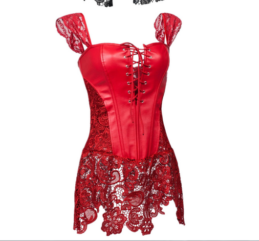 Corsé de Encaje Hueco Clásico Europeo - Moda PU Premium - Image 7