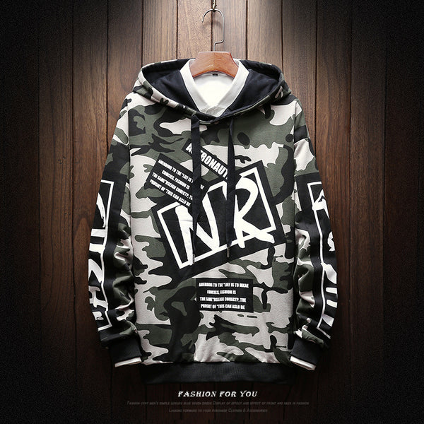 Sudadera Hoodie Camuflada Oversize con Personalidad