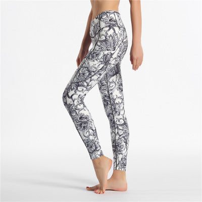 Pantalones de yoga con estampado y tela elástica - Image 7