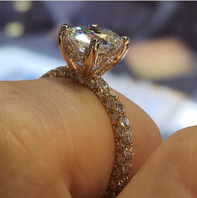 Anillo de Cristal Elegante para Novia - Joya de Diamantes de Imitación para Bodas y Eventos - Image 3