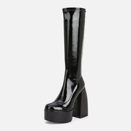 Botas Altas de Plataforma con Tacón Grueso y Punta Redonda - Image 5