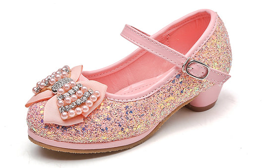 Zapatos de Tacón Alto Infantil con Moño y Cristales - Image 16