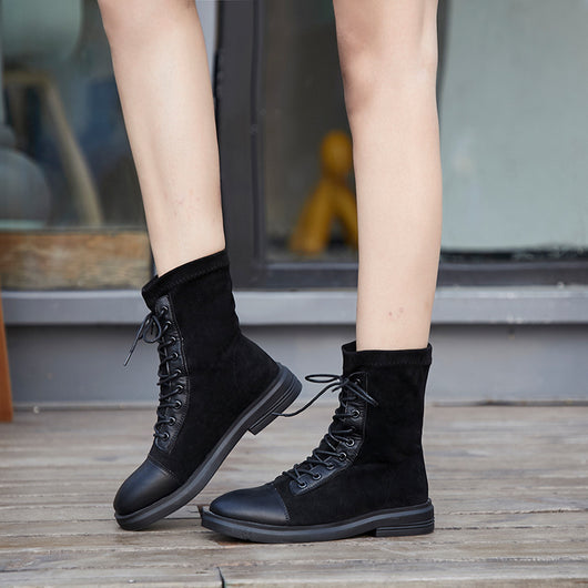 Botas Planas con Cordones y Elástico - Image 10