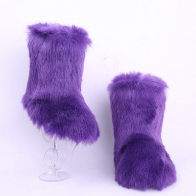Botas de Nieve para Mujer con Pelaje de Zorro Imitado y Forro de Lana - Image 36